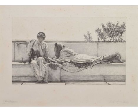 After Sir Lawrence Alma-Tadema (Dutch, 1836-1912) - Late 19th century uncoloured etching by Léopold Lowenstam (1842-1898) - '