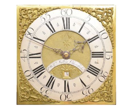 William Bilbie, Chew Stoke, (1730-1789) - George III oak-cased 30-hour longcase clock, the 11-inch square brass dial with sil