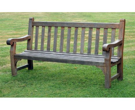 R A Lister &amp; Company of Dursley - 'Burma Teak' three seater garden bench, 183cm wide x 95cm high