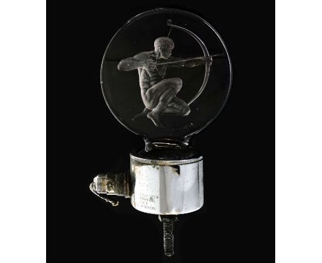 René Lalique (French 1860-1945) - 'Archer' car mascot, No. 1126, designed 1926, clear and frosted moulded intaglio, moulded m