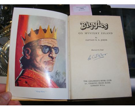 W E Johns - 'Biggles on Mystery Island', signed First Edition