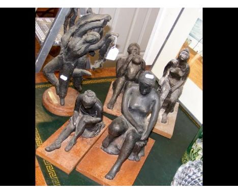 Five studio figures, one by Betty PaulsonCONDITION REPORTHeight of tallest item, 40cmHeight of smallest item, 20cm