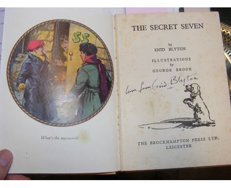 Enid Blyton - The Secret Seven', signed First EditionCONDITION REPORTDust jacket not present.Foxing mainly on the title page,