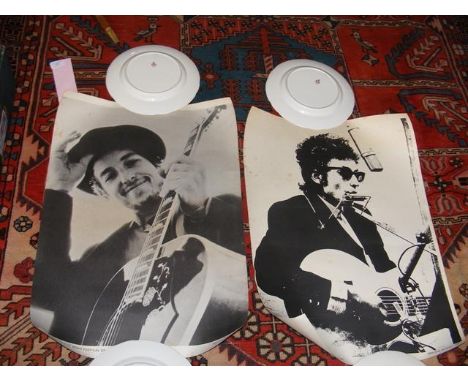 Two vintage Bob Dylan Isle of Wight festival music posters, Aug 1969