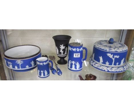 Shelf of Wedgwood Jasperware