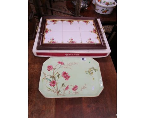 Royal Albert tile tray & another