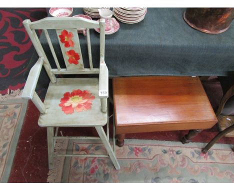 Vintage child's high chair & victorian mahogany bidet