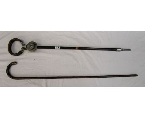 Shooting stick & silver mounted walking stick