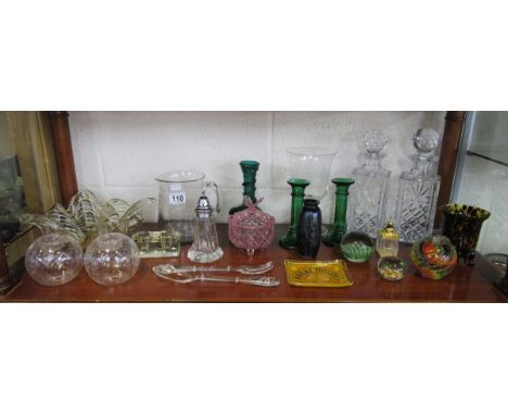 Shelf of glass to include paperweights