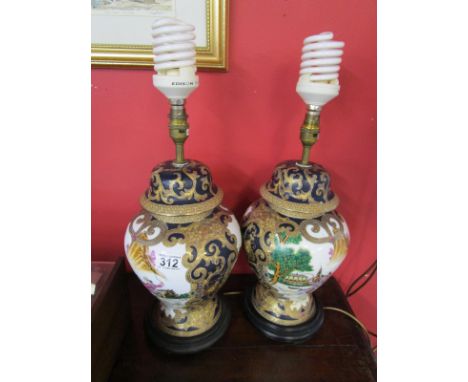 Pair of Oriental themed lamp bases
