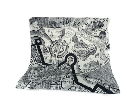 * GRAYSON PERRY RA (BRITISH b. 1960), 'MAP OF DAYS' SCARF, 100% silk, produced for the National Portrait Gallery, 90cm x 90cm