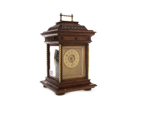 RARE 19TH CENTURY SYMPHONIUM DISC BRACKET CLOCK BY JUNGHANScirca 1890, with two train eight day movement, the cream enamel ch