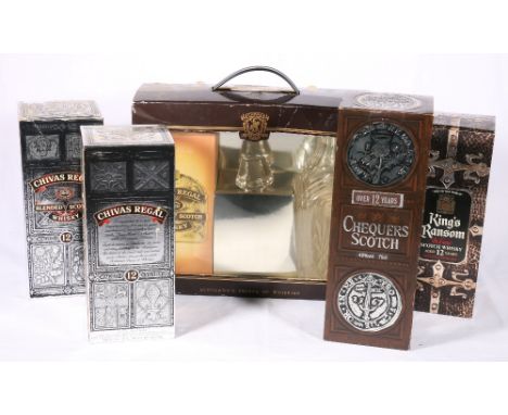 CHIVAS REGAL 12 year old blended Scotch whisky decanter gift set 40% vol 75cl, boxed, two bottles of CHIVAS REGAL 12 year old