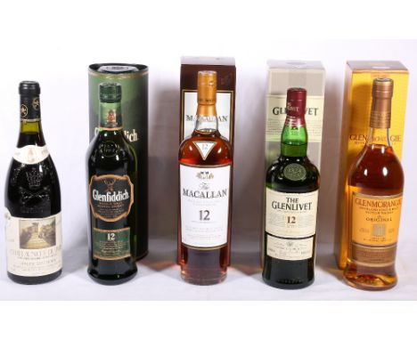 THE MACALLAN 12 year old Highland Single Malt Scotch Whisky 40% vol. 70cl; GLENFIDDICH 12 year old Speyside single malt scotc