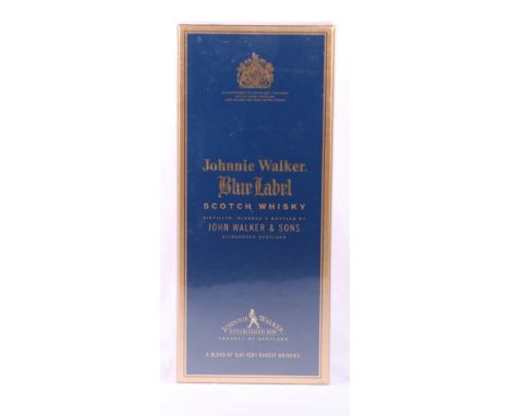 JOHNNIE WALKER blue label blended Scotch Whisky 43% vol. 75cl, boxed, sealed.