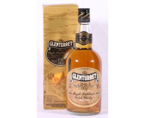 GLENTURRET 12 year old Highland single malt Scotch whisky 40% vol 75cl, boxed