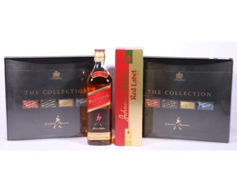 Two JOHNNIE WALKER THE COLLECTION gift sets comprising red label, black label, gold label and blue label 4 x 20cl bottles in 