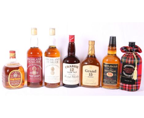 CRABBIE 12 year old blended Scotch Whisky 40% vol. 75cl; WHYTE & MACKAY de luxe blended Scotch Whisky 40% vol. 75cl; HIGHLAND