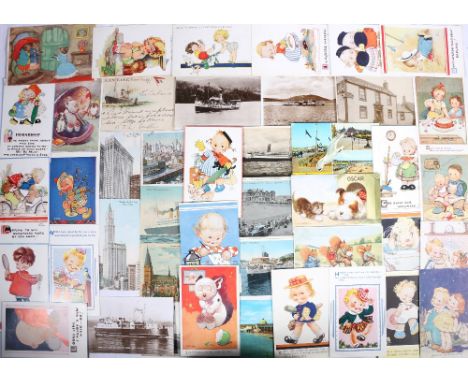 Postcard album containing approximately two hundred and fifty postcards of Scottish topographical interest including Tennis C