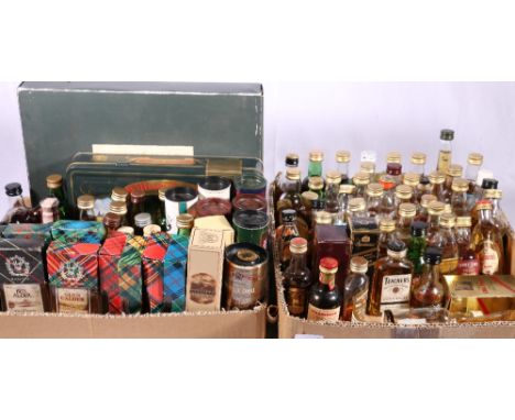 Collection of approximately ninety whisky miniatures including GLENFIDDICH 50 year old ceramic decanter (decanter only); KNOC