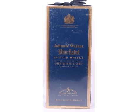 JOHNNIE WALKER blue label blended Scotch Whisky 43% vol. 75cl, boxed, sealed.