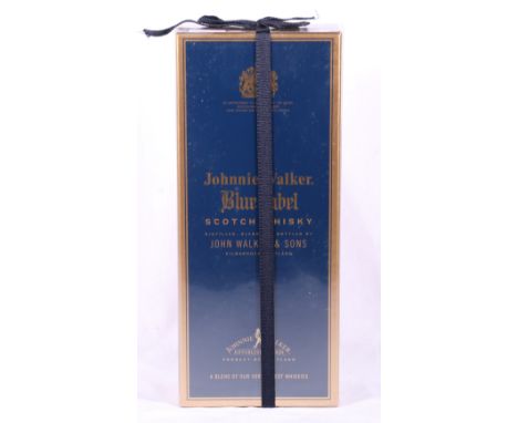 JOHNNIE WALKER blue label blended Scotch Whisky 43% vol. 75cl, boxed, sealed.
