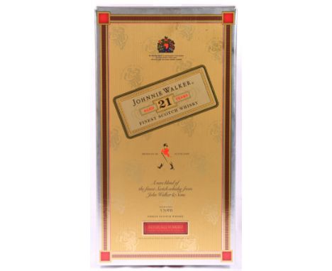 JOHNNIE WALKER 21 year old blended Scotch whisky bottled in presentation decanter, number 27180, no abv statement, 70cl, boxe