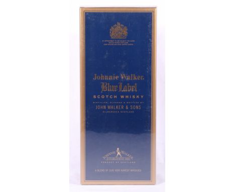 JOHNNIE WALKER blue label blended Scotch Whisky 43% vol. 75cl, boxed, sealed.