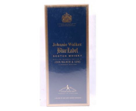 JOHNNIE WALKER blue label blended Scotch Whisky 43% vol. 75cl, boxed, sealed.