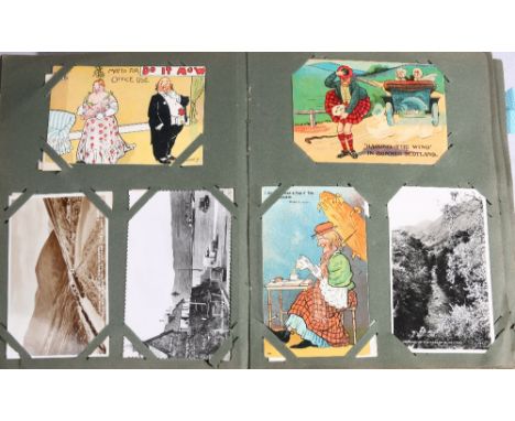 Postcard album containing approximately three hundred postcards of Scottish topographical and other interest including Mabel 