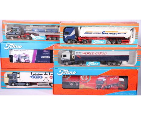 Six Tekno 1:50 scale articulated lorries including 99821A Davie Malcolm with certificate of authenticity 39 of 150, 073072 Ha