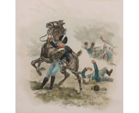 HARRY PAYNE
Royal Horse Artillery 1811
Lithograph with watercolour highlighted, 14cm x 13.5cm