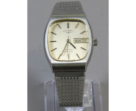 A mid C20th Rotary wristwatch automatic 25 jewels movement with centre seconds and date aperture.