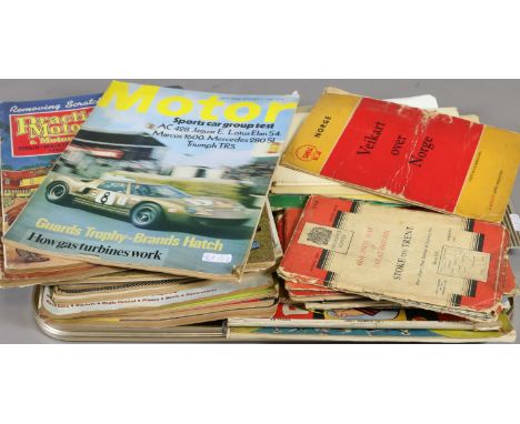 A tray containing a quantity of ephemera to include motor magazine, ordnance survey maps, German shell paper work etc.