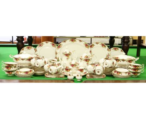 A large Royal Albert 'old country rose' dinner service approximately 100 pieces to include tea and coffee tureens, meat plate