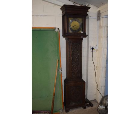 BENJAMIN SMITH ALFRETON, A GEORGE III AND LATER OAK CASED 8-DAY LONGCASE CLOCK (A/F), 224CM HIGH