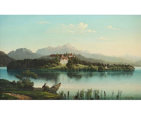 MALER UM 1900, "Alpensee", Öl/Malkarton, 25,5 x 42, besch., unten rechts signiert "Bill" und "97" datiert, R.