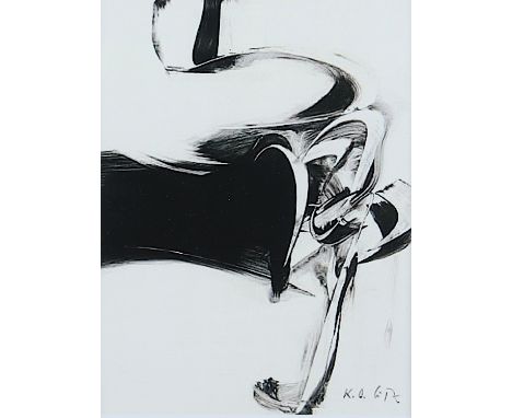 GÖTZ, K.O., "Ohne Titel", Multiple (Kunstpostkarte, Farboffset, 14,5 x 10), verso handsigniert, 1964, R.