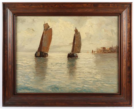 ARNOLD-GRABONÉ, Georg (1896-1982), "Zwei Segelschiffe", Öl/Lwd., 61 x 8, unten links signiert, R.