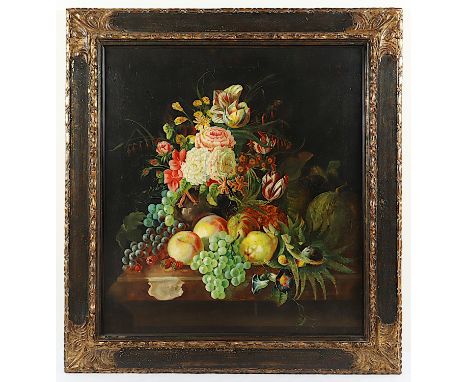 STILLEBENMALER IN DER ART DES 18.JH., "Blumenstilleben", Öl/Lwd., 81 x 73, doubliert, R.
