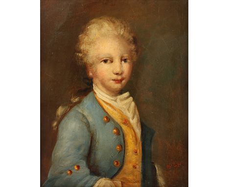 PORTRAITMALER DES 20.JH., in der Art des 18.Jh., "Bildnis eines Jungen", Öl/Lwd., 27 x 22, R.