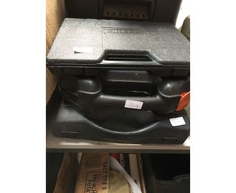 A quantity of boxed tools, two power drills and two part socket sets 