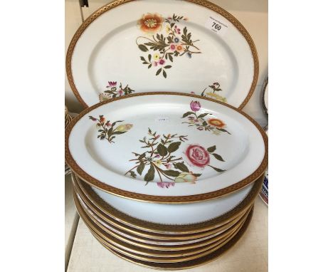10 Worcester floral and gilt plates. Circa 1900 