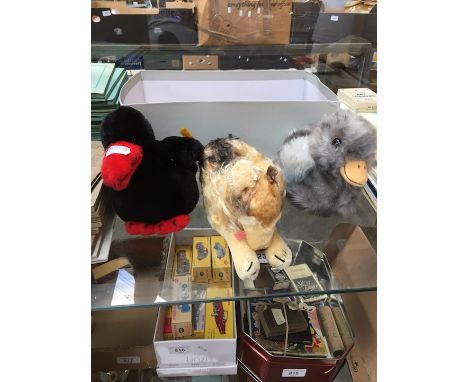A group of three Steiff small animal teddies 