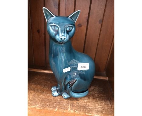 Poole pottery blue cat 