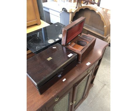 A writing slope and a tea Caddy 