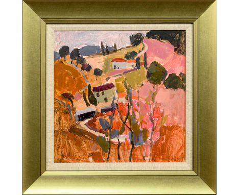 * SHEILA MACMILLAN DA PAI (SCOTTISH 1928 - 2018), MONTASTRUC (FRANCE) oil on boardframed and under glassimage size 38cm x 38c