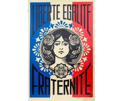 SHEPARD FAIREY (AMERICAN b. 1970), LIBERTE  offset lithograph on paper, signed and dated '23unframedoverall size 92cm x 61cm 