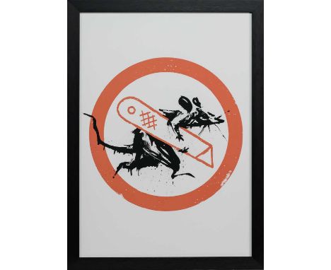 * BANKSY (BRITISH b. 1974), EXHIBITION POSTERS FROM CUT & RUN exhibition posters on papereach framed and under glassimage siz