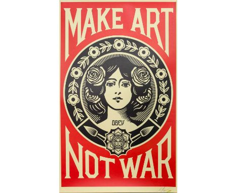 SHEPARD FAIREY (AMERICAN b. 1970), MAKE ART offset lithograph on paper, signed and dated '24unframedoverall size 92cm x 61cm